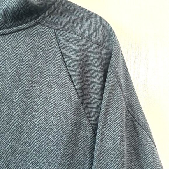 Champion Womens Full-Zip Athletic Jacket L Blue Herringbone High Collar Polyeste - Picture 4 of 11